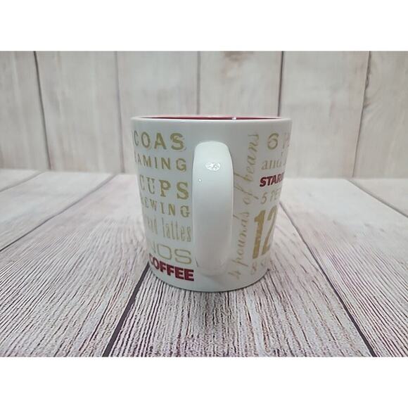 Starbucks 12 Days of Christmas Coffee Tea Mug Cup Red Gold Holiday 14 oz 2008 - Picture 4 of 6